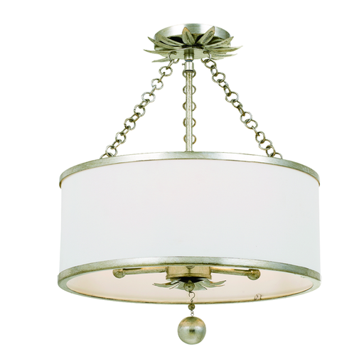 Product image for Broche 3 Light Semi-Flush Mount - Antique Silver