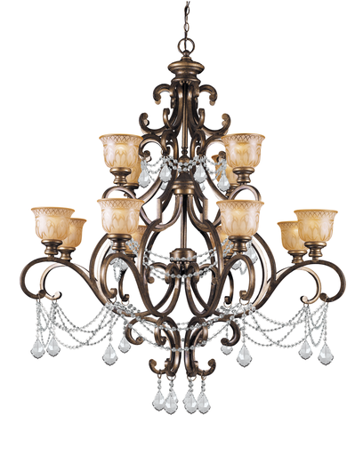 Product image for Norwalk 12 Light Chandelier - Bronze Umber w/ Swarovski Spectra Crystal