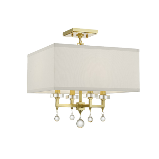 Product image for Paxton 4 Light Semi-Flush Mount - Aged Brass