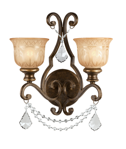 Product image for Norwalk 2 Light Wall Sconce - Bronze Umber w/ Swarovski Strass Crystal