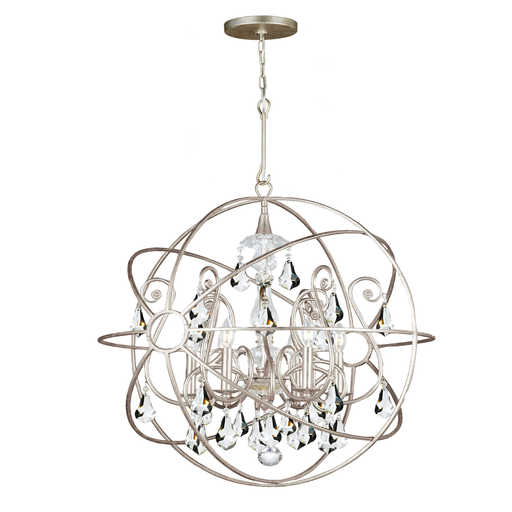 Product image for Solaris 5 Light Chandelier - Olde Silver w/ Hand Cut Crystal