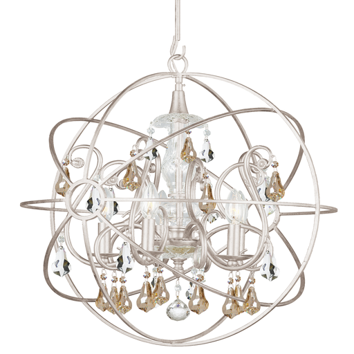 Product image for Solaris 5 Light Chandelier - Olde Silver w/ Golden Shadow Hand Cut Crystal