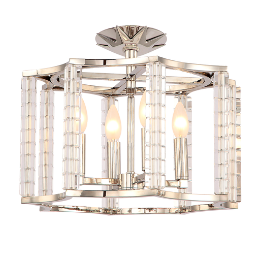 Product image for Carson 4 Light Semi-Flush Mount - Polished Nickel