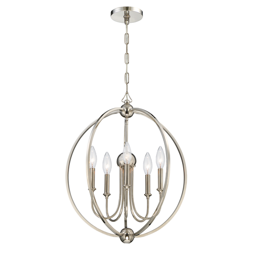 Product image for Sylvan 5 Light Chandelier - Polished Nickel