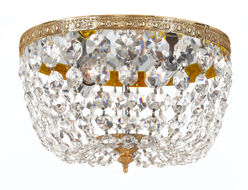 Product image for 2 Light Flush Mount - Olde Brass w/ Swarovski Spectra Crystal