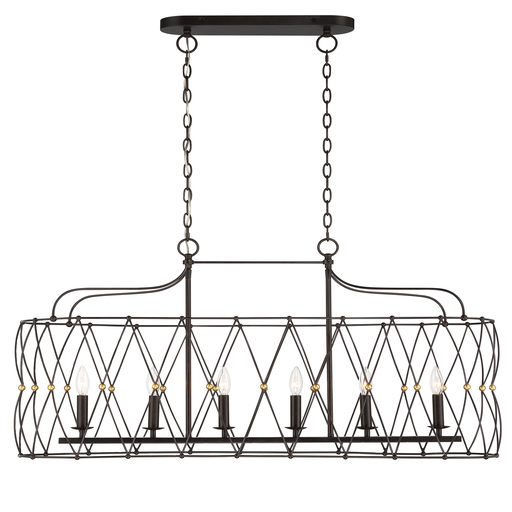 Product image for Zucca 6 Light Chandelier - English Bronze/Antique Gold