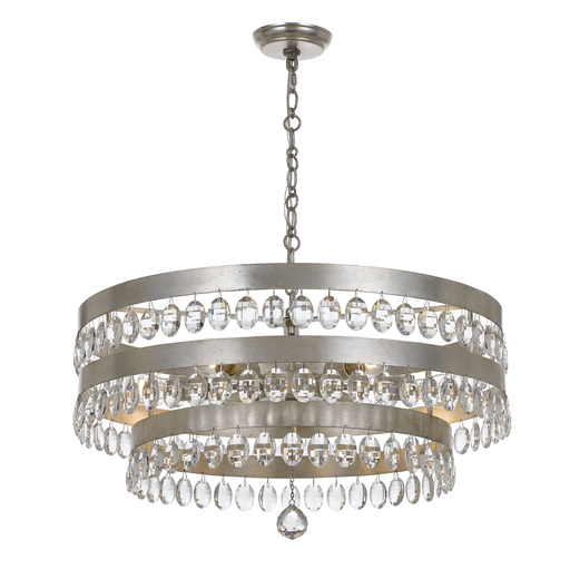 Product image for Perla 6 Light Chandelier - Antique Silver
