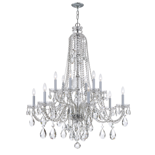 Product image for Traditional Crystal 12 Light Chandelier - Polished Chrome w/ Hand Cut Crystal