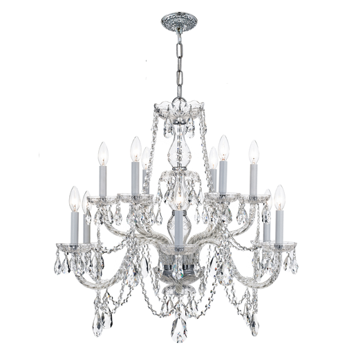 Product image for Traditional Crystal 12 Light Chandelier - Polished Chrome w/ Swarovski Spectra Crystal