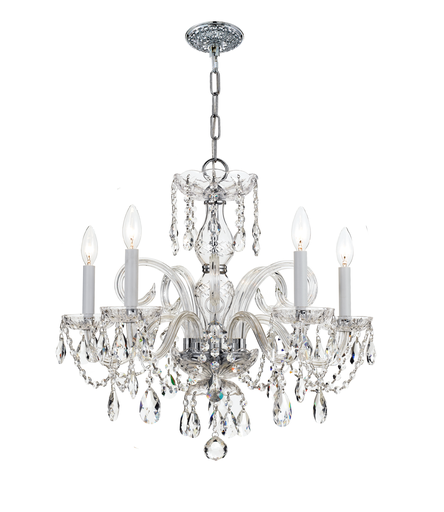 Product image for Traditional Crystal 5 Light Chandelier - Polished Chrome w/ Swarovski Strass Crystal