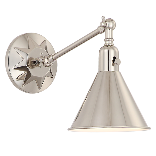 Product image for Morgan 1 Light Wall Sconce - Polished Nickel