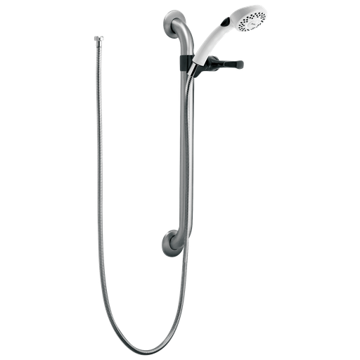 Commercial Hdf®: Single-Setting Hand Shower W/ Grab Bar - Stainless And White