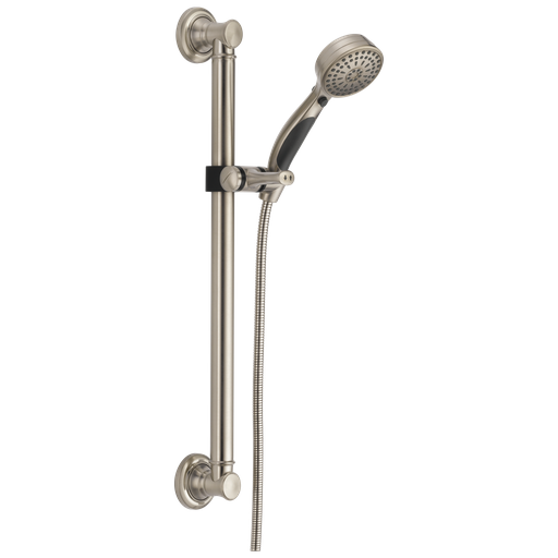 Delta Universal Showering Components: Activtouch® 9-Setting Hand Shower With Traditional Slide Bar / Grab Bar - Stainless