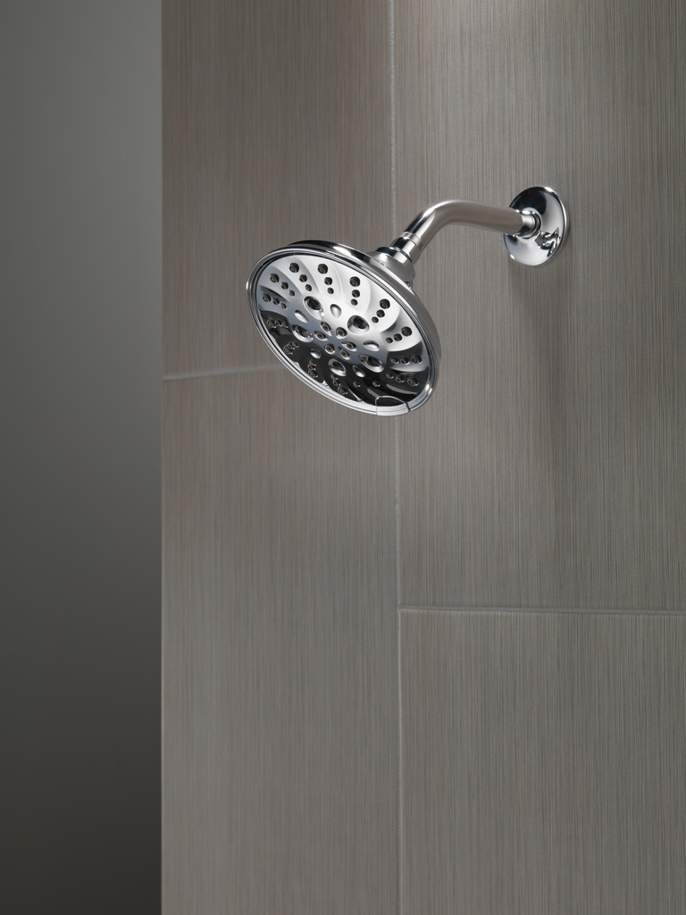 Delta Universal Showering Components: H2Okinetic® 5-Setting Traditional Raincan Shower Head - Chrome