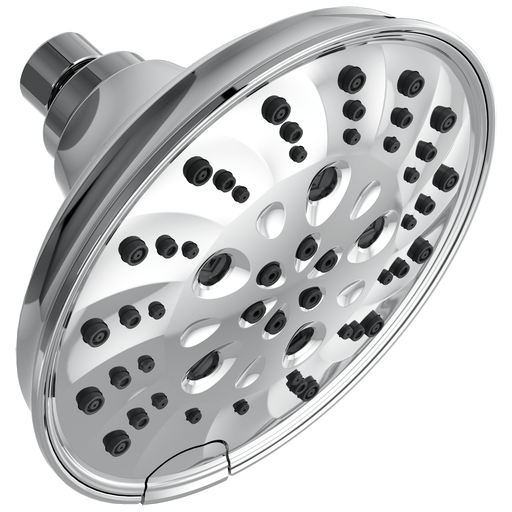 Delta Universal Showering Components: H2Okinetic® 5-Setting Traditional Raincan Shower Head - Chrome