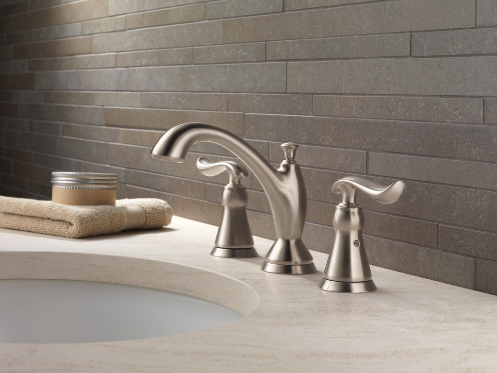 Delta Linden™: Two Handle Widespread Bathroom Faucet - Two Handle Lever - Stainless