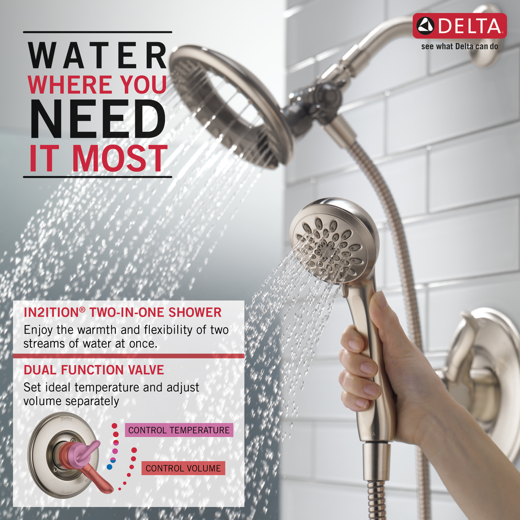 Delta Linden™: Monitor® 17 Series Shower Trim With In2Ition® - Single Handle Lever - Stainless