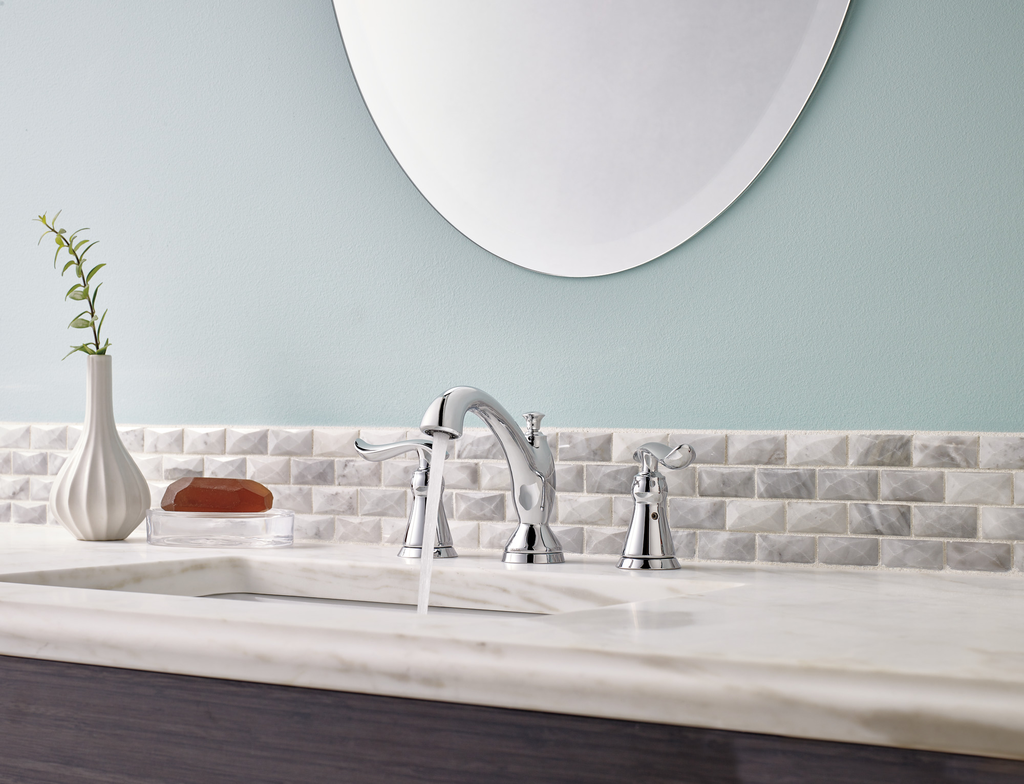 Delta Linden™: Two Handle Widespread Bathroom Faucet - Two Handle Lever - Chrome