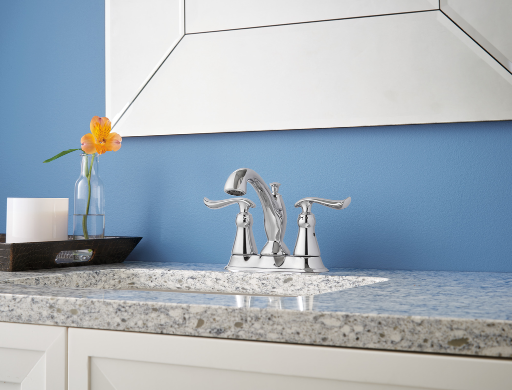 Delta Linden™: Two Handle Centerset Bathroom Faucet - Two Handle Lever - Chrome