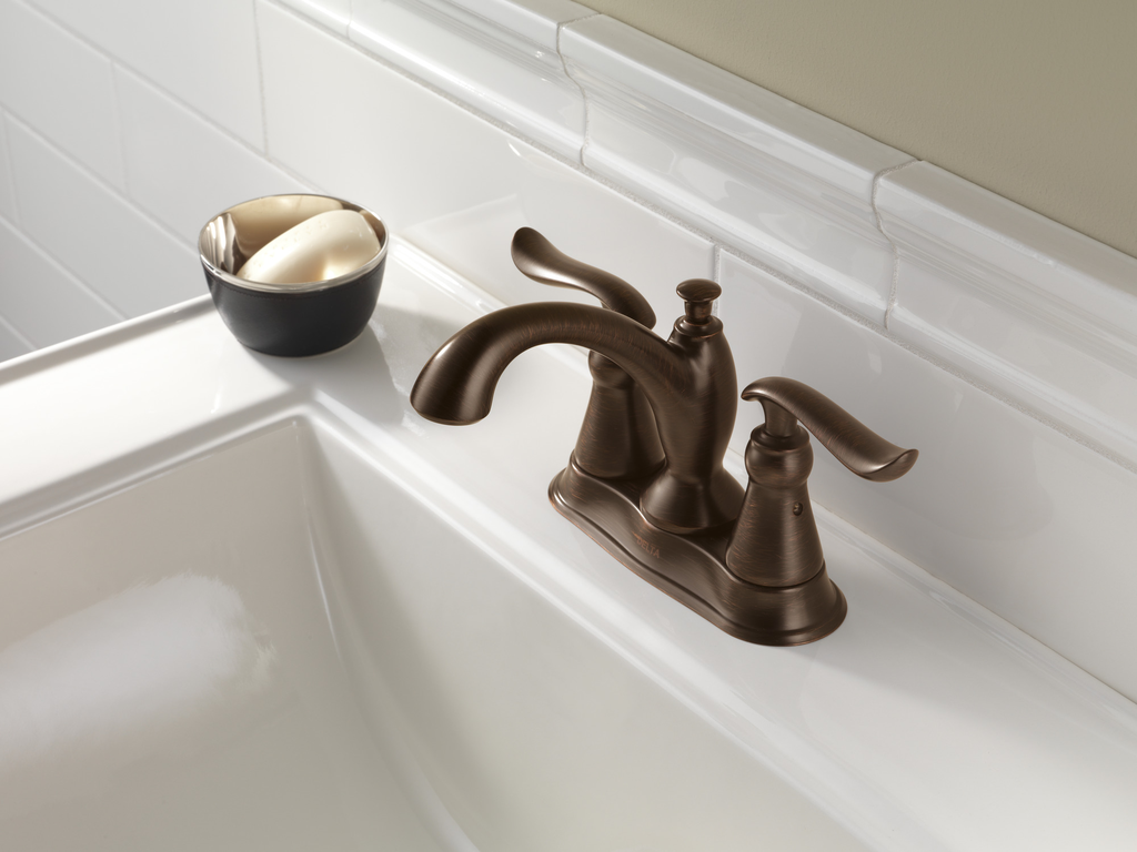 Delta Linden™: Two Handle Centerset Bathroom Faucet - Two Handle Lever - Venetian Bronze