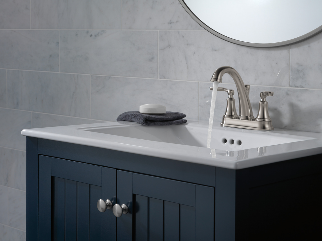 Delta Woodhurst™: Bathroom Faucet - Two Handle Lever - Stainless