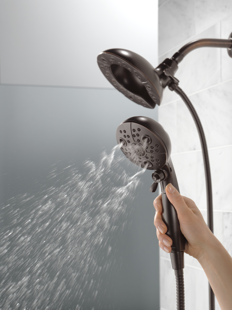 Delta Universal Showering Components: H2Okinetic® In2Ition® 5-Setting Two-In-One Shower - Venetian Bronze