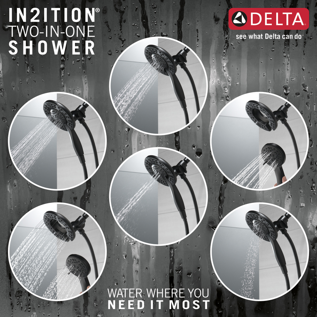 Delta Universal Showering Components: In2Ition Hssh 1.75 Gpm 4-Setting - Matte Black