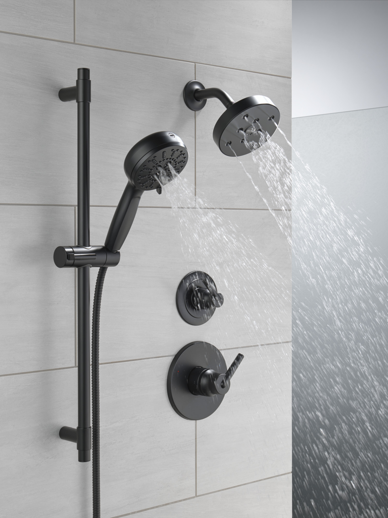 Delta Trinsic®: Monitor® 14 Series H2Okinetic® Shower Trim - Single Handle Lever - Matte Black