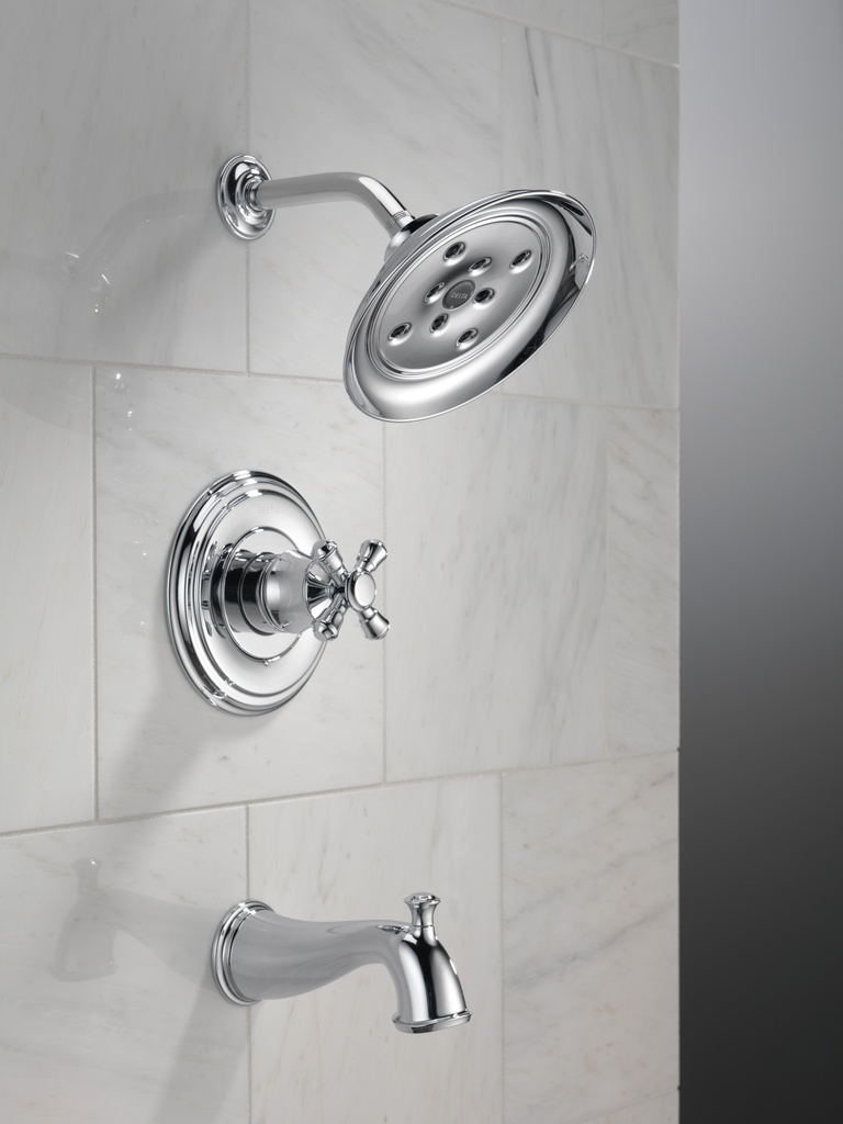 Delta Cassidy®: Monitor® 14 Series H2Okinetic® Tub & Shower Trim - Less Handle - Single Handle LHP - Chrome
