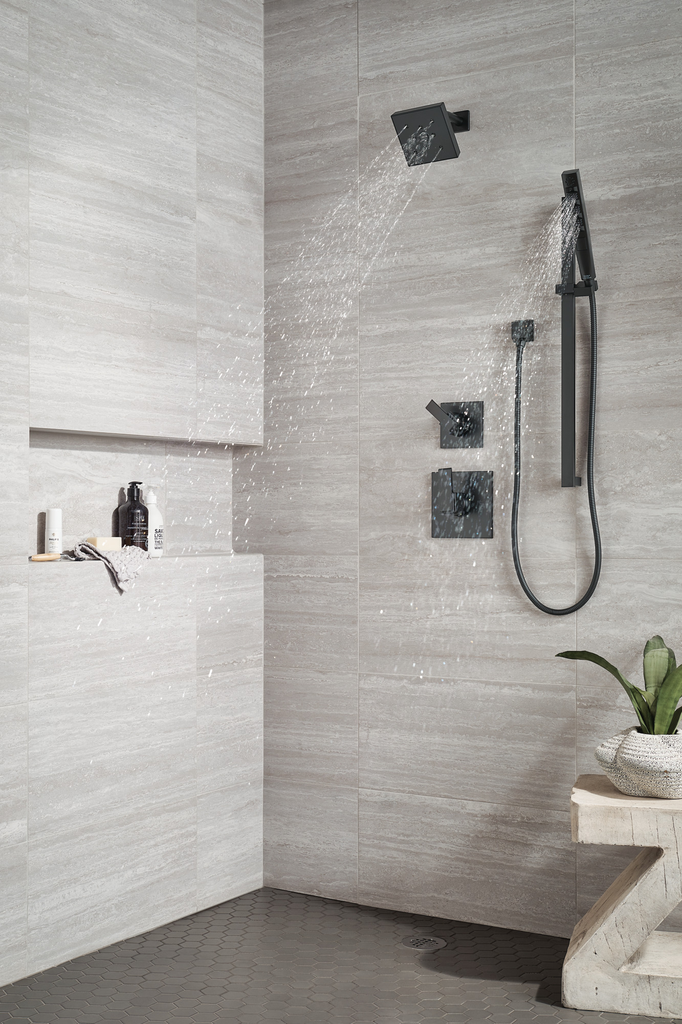 Delta Universal Showering Components: Square Wall Elbow For Hand Shower - Matte Black