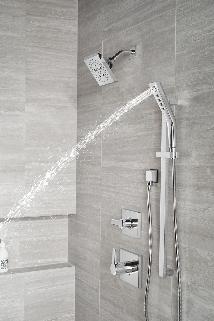 Delta Universal Showering Components: Square Wall Elbow For Hand Shower - Lumicoat® Chrome