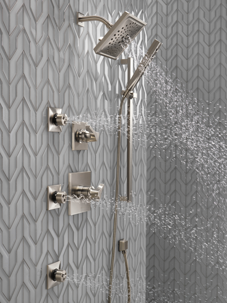 Delta Universal Showering Components: Square Wall Elbow For Hand Shower - Stainless