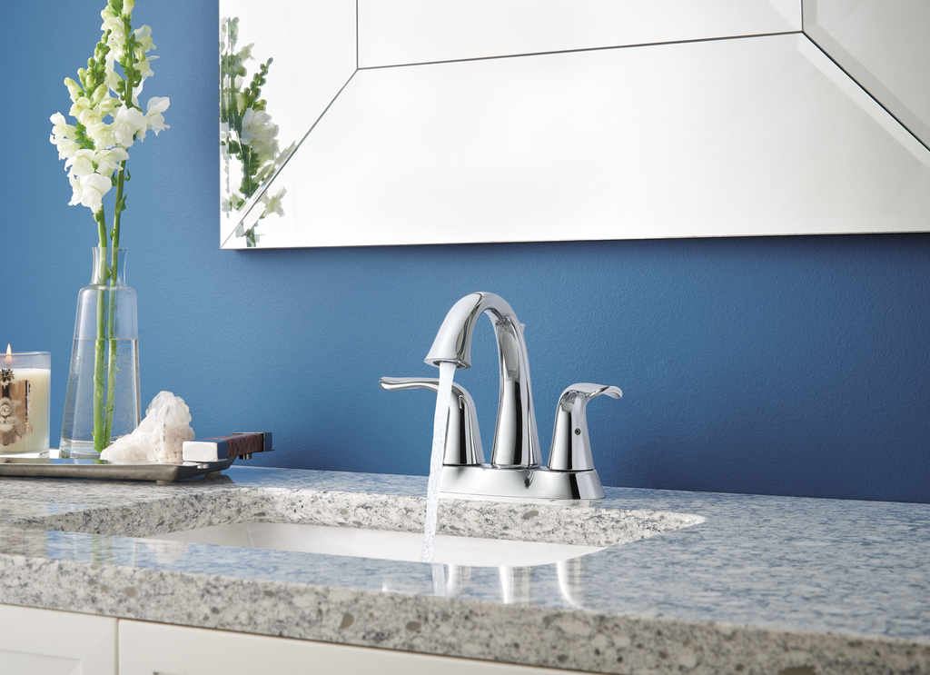 Delta Lahara®: Two Handle Centerset Bathroom Faucet - Two Handle Lever - Chrome