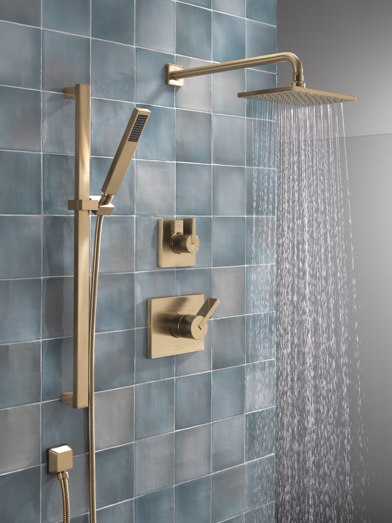 Delta Universal Showering Components: Square Wall Elbow For Hand Shower - Champagne Bronze