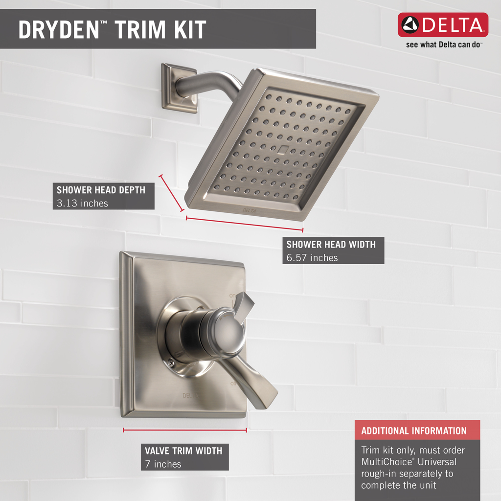 Delta Dryden™: Monitor® 17 Series Shower Trim - Single Handle Lever - Stainless