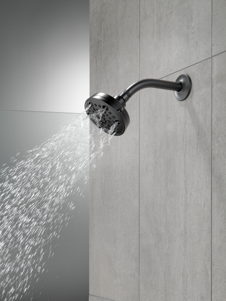 Delta Universal Showering Components: H2Okinetic® 5-Setting Contemporary Shower Head - Matte Black