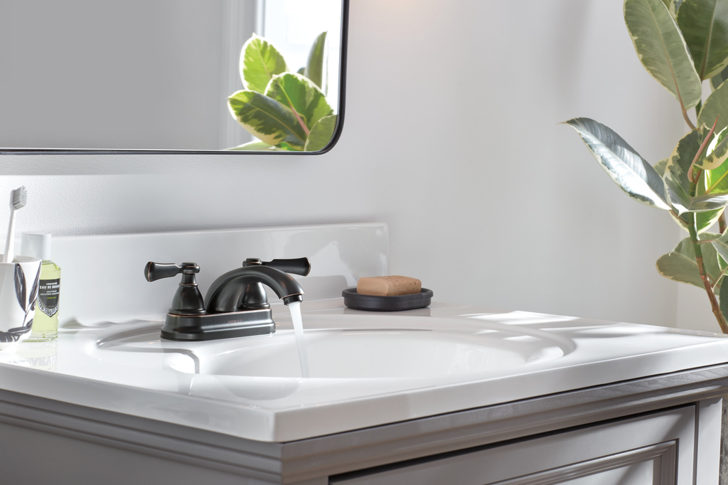 Peerless Elmhurst®: Two-Handle Centerset Bath Faucet - Two Handle Lever - Oil Rubbed Bronze