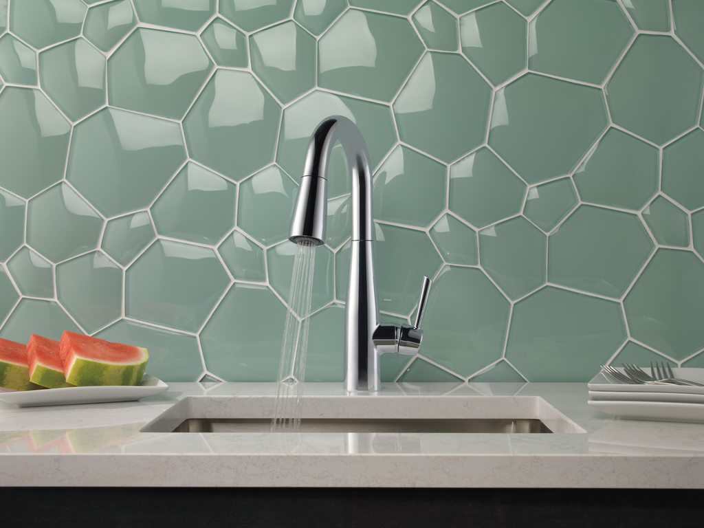 Delta Essa®: Single Handle Pull-Down Bar / Prep Faucet - Single Handle Lever - Chrome