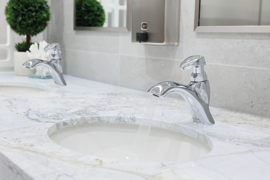 Commercial 87T: Single Hole Metering Slow-Close Bathroom Faucet - Single Handle Lever - Chrome