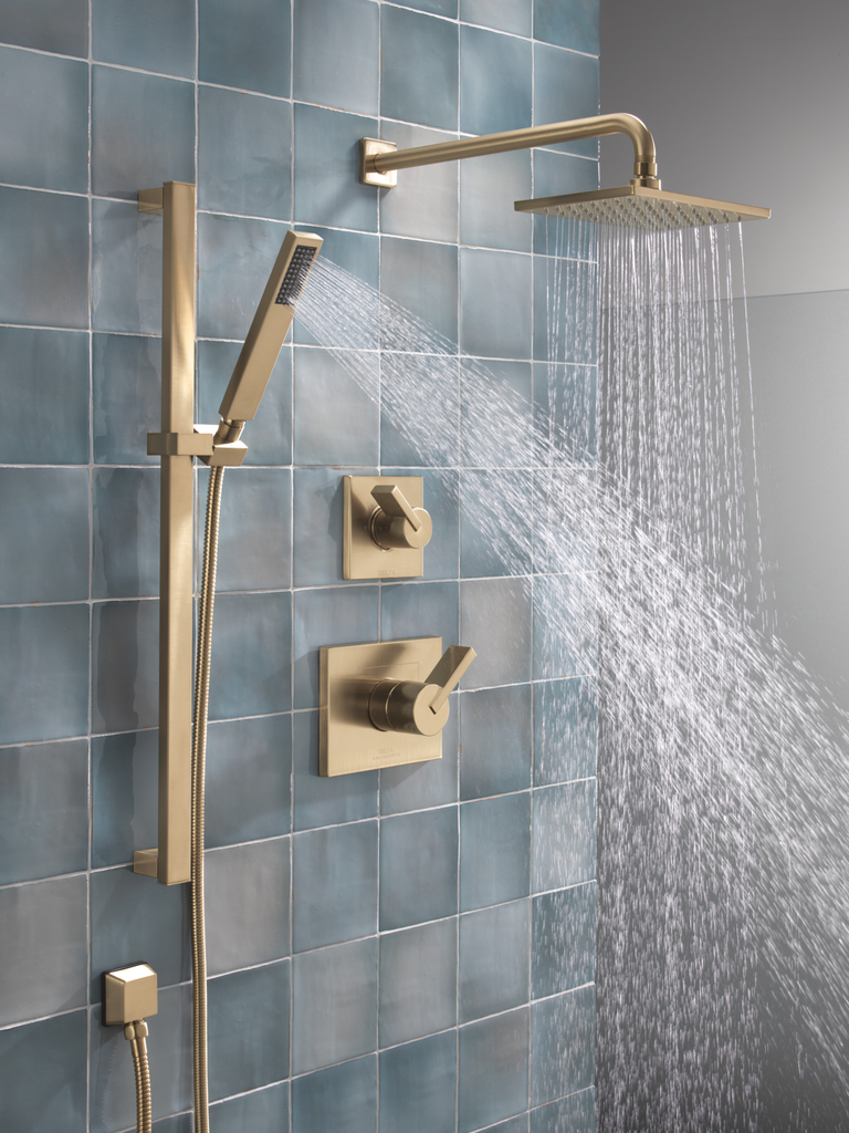 Delta Universal Showering Components: Square Wall Elbow For Hand Shower - Champagne Bronze
