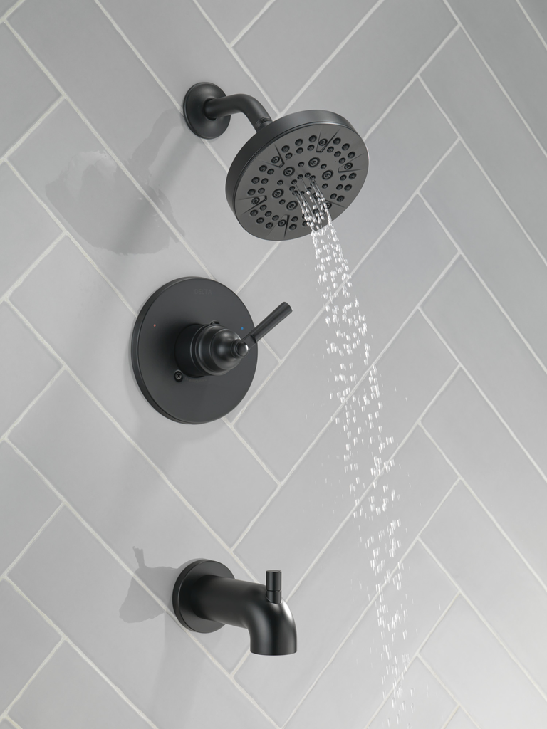 Delta Saylor™: Monitor® 14 Series Tub & Shower Trim - Single Handle Lever - Matte Black