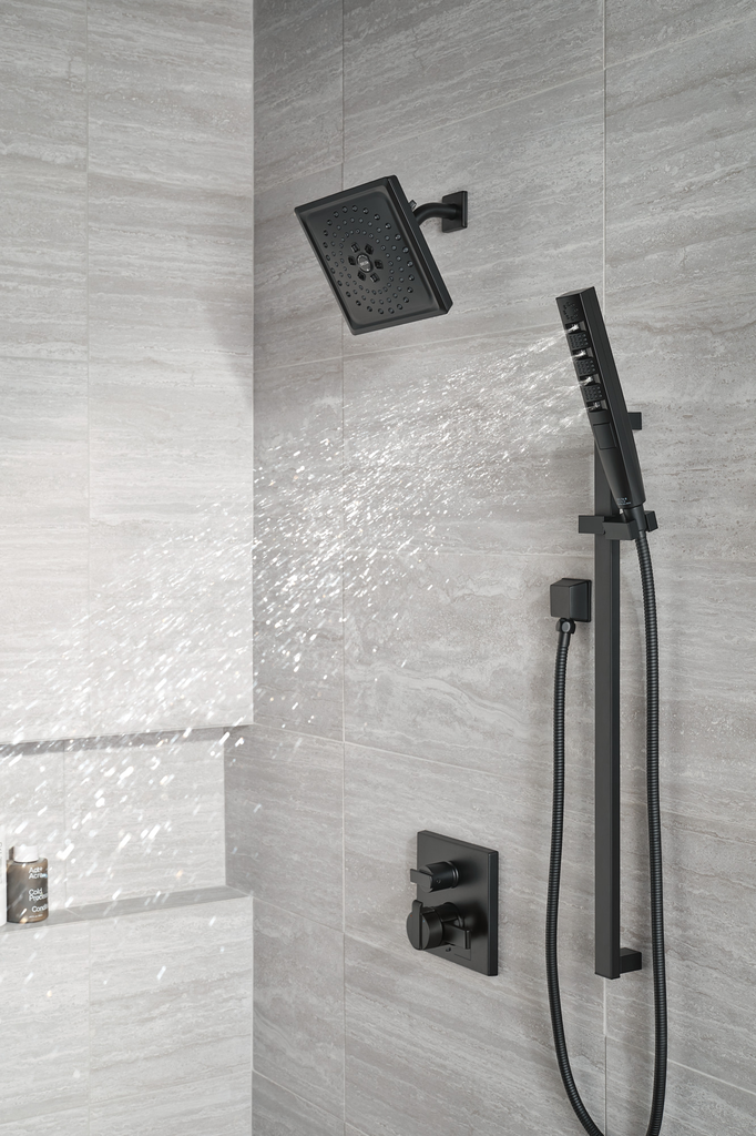Delta Universal Showering Components: Square Wall Elbow For Hand Shower - Matte Black