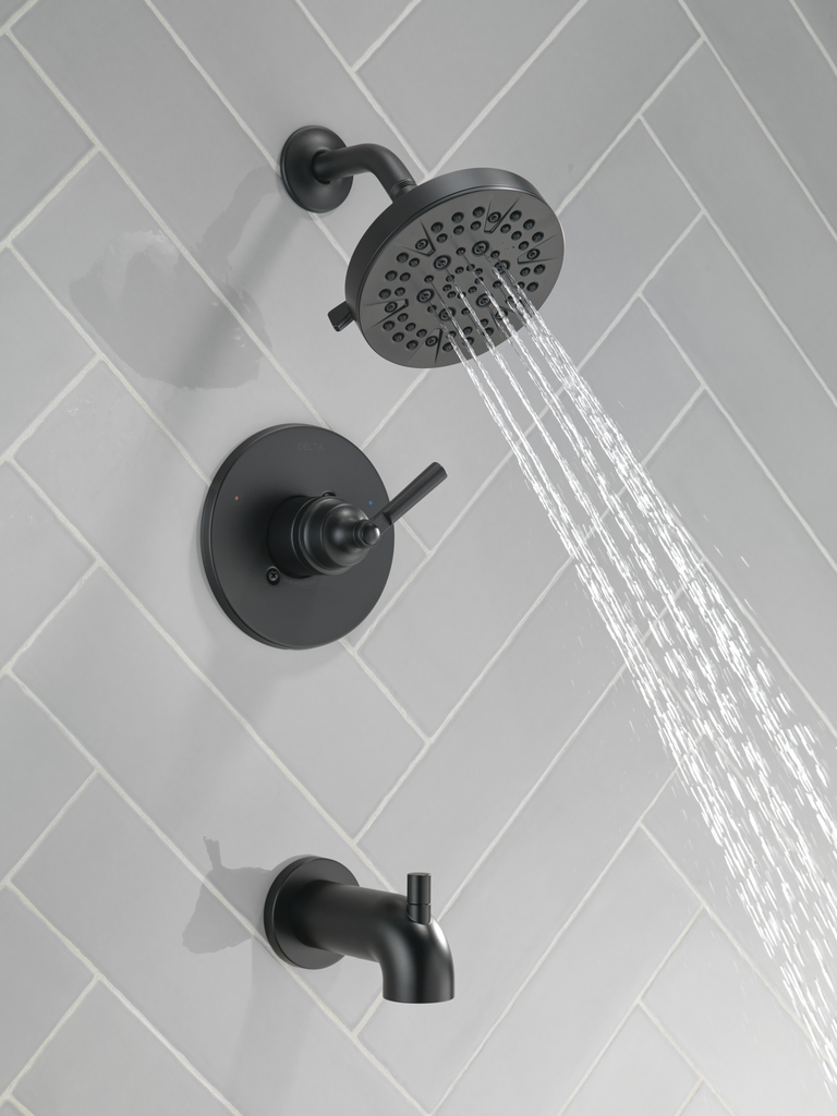 Delta Saylor™: Monitor® 14 Series Tub & Shower Trim - Single Handle Lever - Matte Black