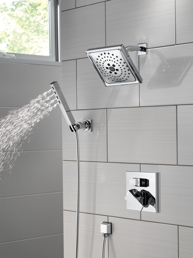Delta Universal Showering Components: Square Wall Elbow For Hand Shower - Lumicoat® Chrome