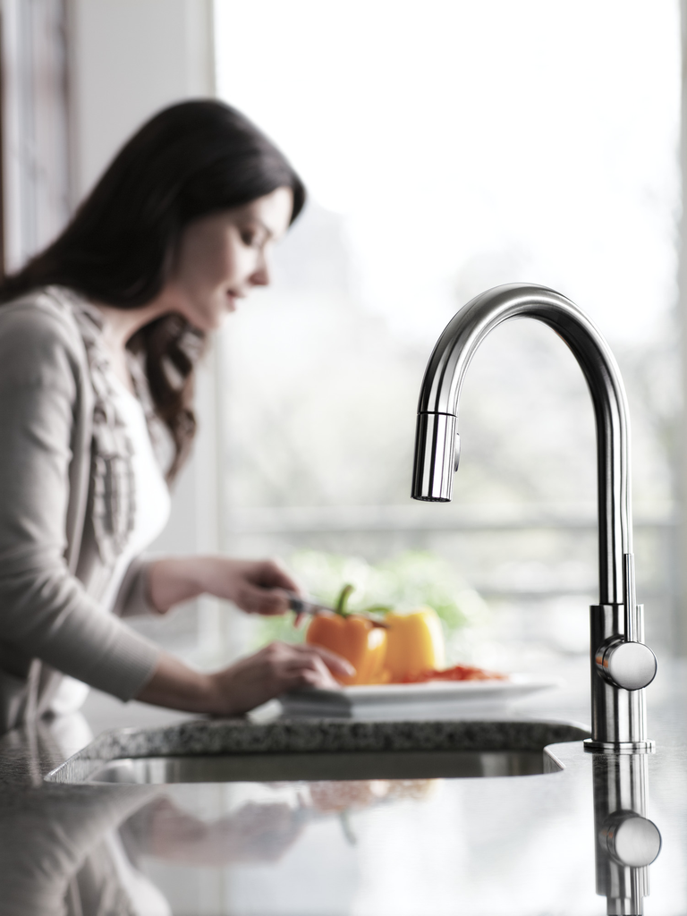 Delta Trinsic®: Single Handle Pull-Down Kitchen Faucet - Single Handle Lever - Chrome