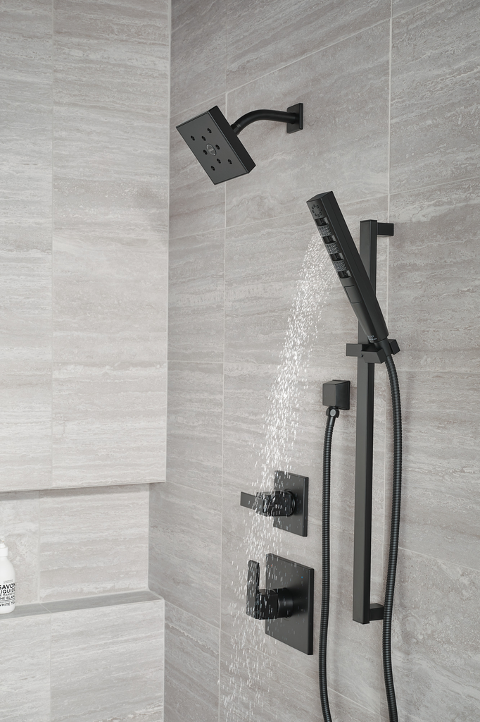 Delta Universal Showering Components: Square Wall Elbow For Hand Shower - Matte Black