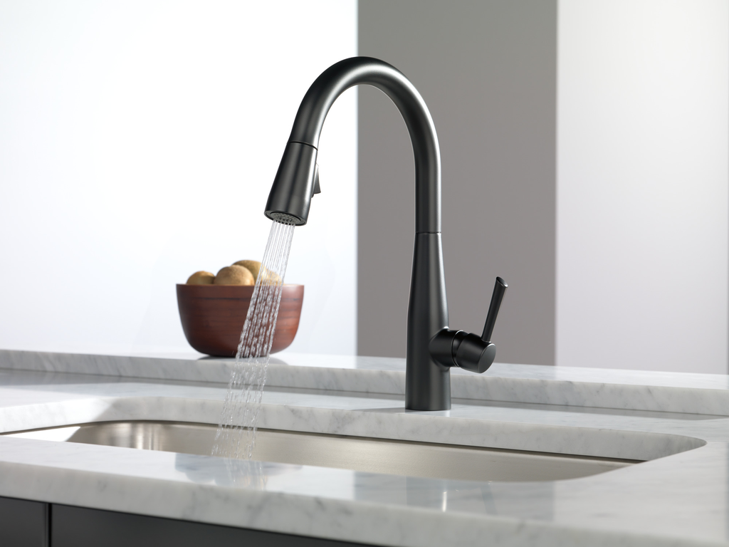 Delta Essa®: Single Handle Pull-Down Kitchen Faucet - Single Handle Lever - Matte Black