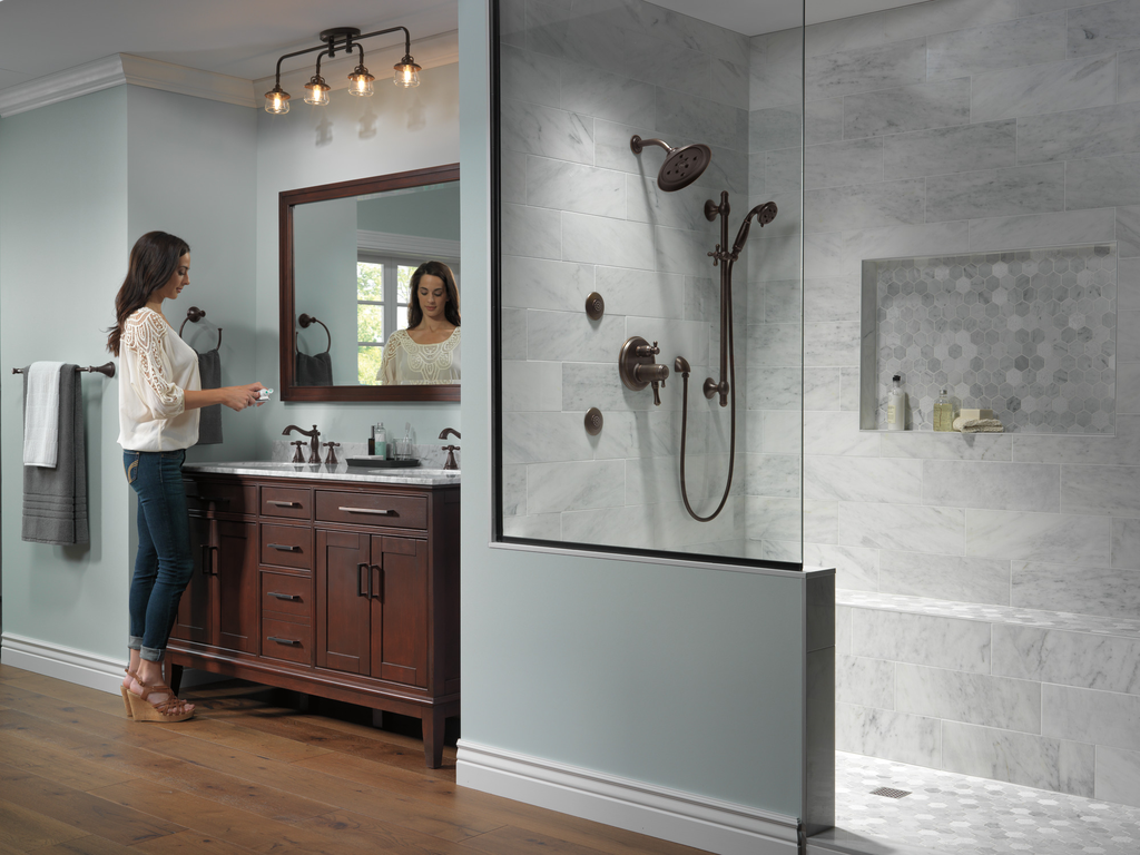 Delta Cassidy®: Two Handle Widespread Bathroom Faucet - Less Handles - Two Handle LHP - Venetian Bronze