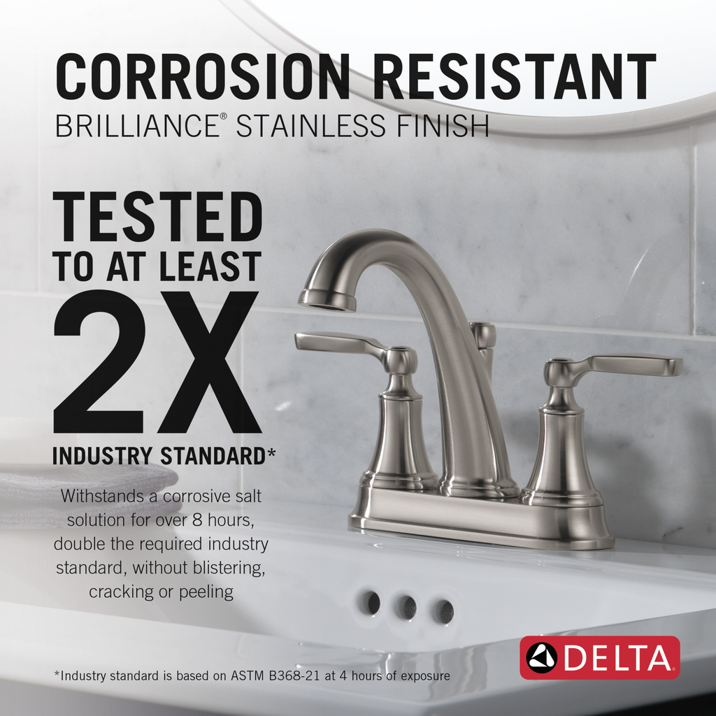 Delta Woodhurst™: Bathroom Faucet - Two Handle Lever - Stainless