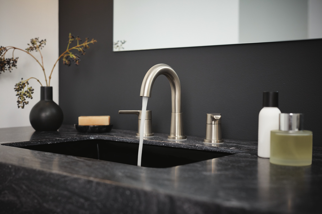 Peerless Flute™: Two Handle Widespread Lavatory Faucet - Two Handle Lever - Brushed Nickel